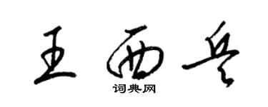 梁錦英王西兵草書個性簽名怎么寫