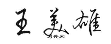 駱恆光王美雄行書個性簽名怎么寫