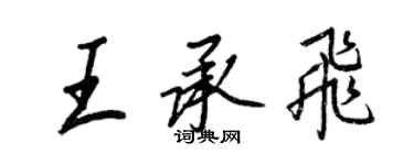 王正良王承飛行書個性簽名怎么寫