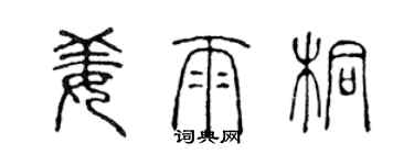 陳聲遠姜雨桐篆書個性簽名怎么寫