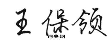 駱恆光王保領行書個性簽名怎么寫