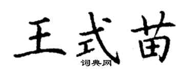 丁謙王式苗楷書個性簽名怎么寫