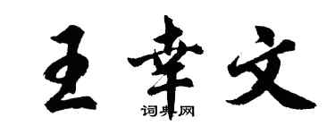 胡問遂王幸文行書個性簽名怎么寫