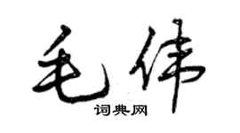 曾慶福毛偉行書個性簽名怎么寫