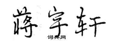 曾慶福蔣宇軒行書個性簽名怎么寫