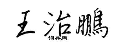王正良王治鵬行書個性簽名怎么寫