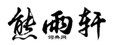 胡問遂熊雨軒行書個性簽名怎么寫