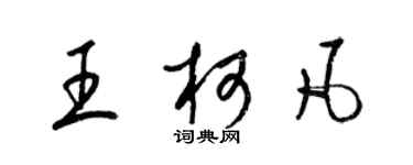 梁錦英王柯凡草書個性簽名怎么寫