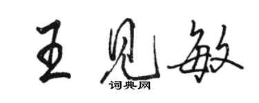 駱恆光王見敏行書個性簽名怎么寫