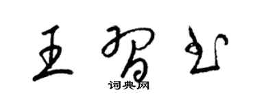 梁錦英王習書草書個性簽名怎么寫