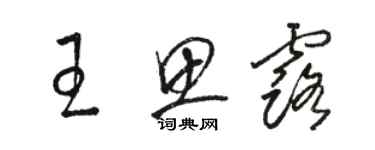 駱恆光王思露草書個性簽名怎么寫