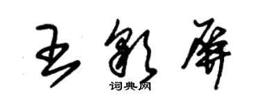 朱錫榮王彩屏草書個性簽名怎么寫