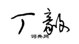 朱錫榮丁毅草書個性簽名怎么寫