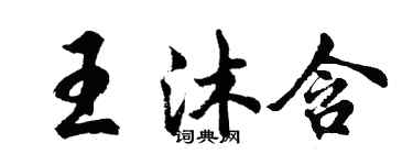 胡問遂王沐含行書個性簽名怎么寫