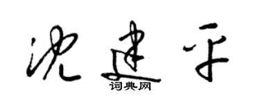 梁錦英沈建平草書個性簽名怎么寫