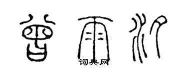 陳聲遠曾雨汐篆書個性簽名怎么寫