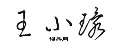 駱恆光王小環草書個性簽名怎么寫