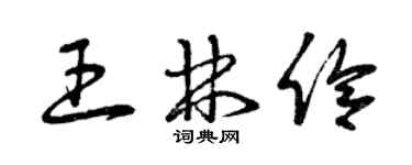 曾慶福王林伶草書個性簽名怎么寫