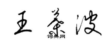 梁錦英王葉波草書個性簽名怎么寫