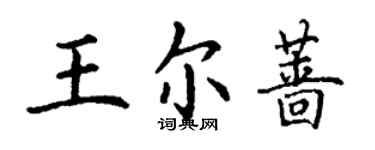 丁謙王爾薔楷書個性簽名怎么寫