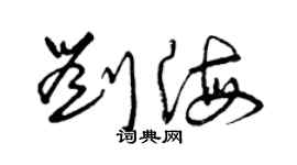 曾慶福劉海草書個性簽名怎么寫
