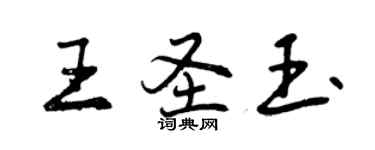 曾慶福王聖玉行書個性簽名怎么寫