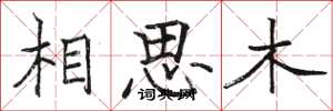 駱恆光相思木楷書怎么寫