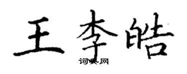 丁謙王李皓楷書個性簽名怎么寫