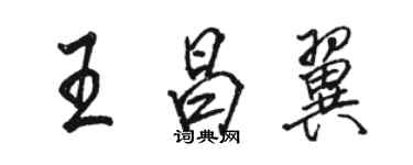 駱恆光王昌翼行書個性簽名怎么寫