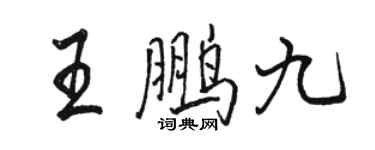 駱恆光王鵬九行書個性簽名怎么寫