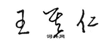 駱恆光王其仁草書個性簽名怎么寫