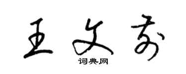 梁錦英王文前草書個性簽名怎么寫