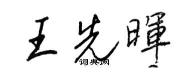 王正良王先暉行書個性簽名怎么寫