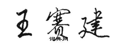 駱恆光王賽建行書個性簽名怎么寫