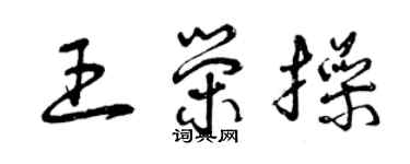 曾慶福王榮操草書個性簽名怎么寫