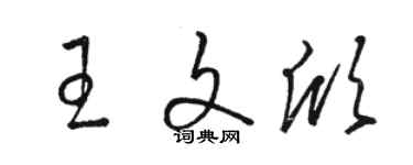 駱恆光王文欣草書個性簽名怎么寫