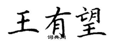丁謙王有望楷書個性簽名怎么寫