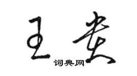 駱恆光王貴草書個性簽名怎么寫