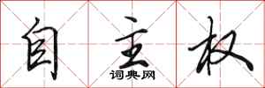 田英章自主權行書怎么寫