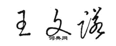 駱恆光王文諾草書個性簽名怎么寫