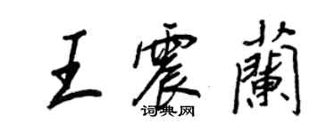 王正良王震蘭行書個性簽名怎么寫