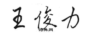 駱恆光王俊力行書個性簽名怎么寫