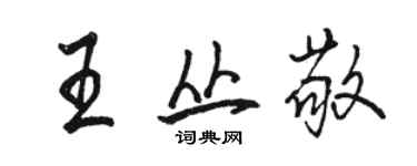 駱恆光王叢敬行書個性簽名怎么寫