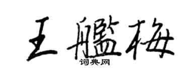王正良王艦梅行書個性簽名怎么寫