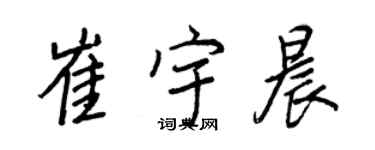 王正良崔宇晨行書個性簽名怎么寫