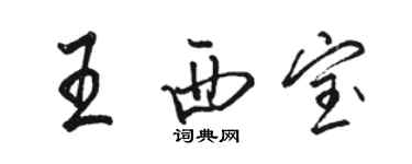 駱恆光王西寶行書個性簽名怎么寫