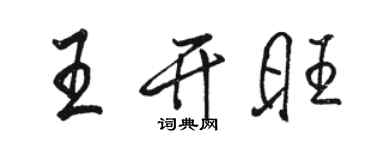 駱恆光王開旺行書個性簽名怎么寫