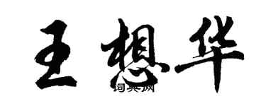 胡問遂王想華行書個性簽名怎么寫