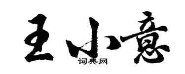 胡問遂王小意行書個性簽名怎么寫