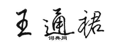 駱恆光王通裙行書個性簽名怎么寫